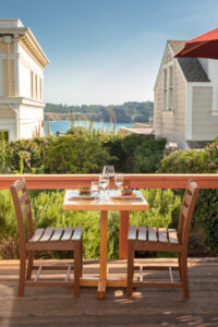 A view from the deck at Trillium Cafe in Mendocino