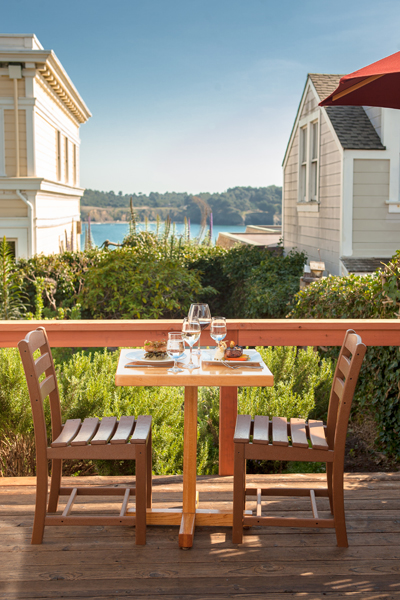 A view from the deck at Trillium Cafe in Mendocino, photo by Cassandra Young